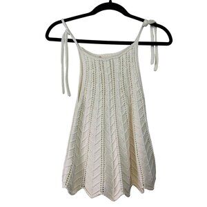 Altar'd State Delicate White Crochet Cottagecore Tie Straps Sweater Tank Size S
